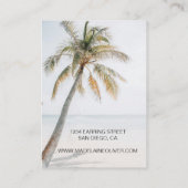 Tropische Palm Scene Ocean Beach Oorbel Display Visitekaartje (Achterkant)