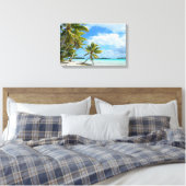 Tropische palm strand canvas print (Insitu (Slaapkamer))