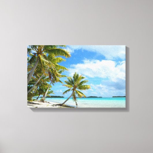 Tropische palm strand canvas print (Voorkant)