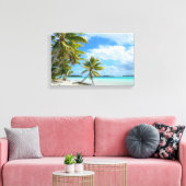 Tropische palm strand canvas print (Insitu (Woonkamer))