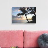 Tropische Palm Sunset Hawaïaanse print (Insitu (Woonkamer))