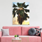 Tropische Palm Sunset – Uitgerekt Canvas Print (Insitu (Woonkamer))