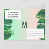 Tropische Palm Tree Banana Leaf Gold Save the Date Briefkaart (Achterkant)