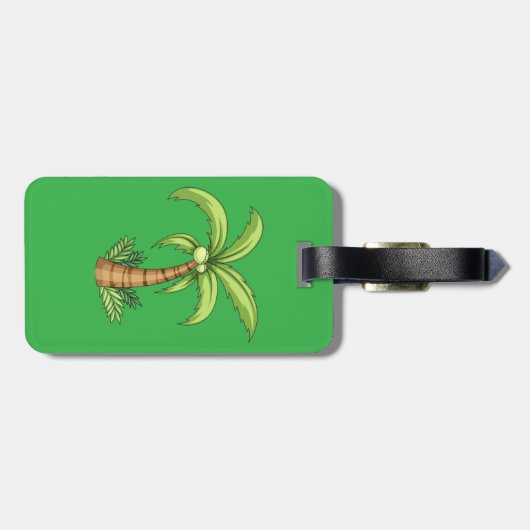 Tropische Palm Tree Beach en Island Vibes Bagagelabel (Achterkant horizontaal)