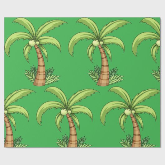 Tropische Palm Tree Beach en Island Vibes Cadeaupapier (Vlak)