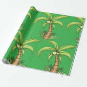 Tropische Palm Tree Beach en Island Vibes Cadeaupapier (Uitgerold)
