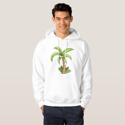 Tropische Palm Tree Beach en Island Vibes Hoodie (Voorkant volledig)