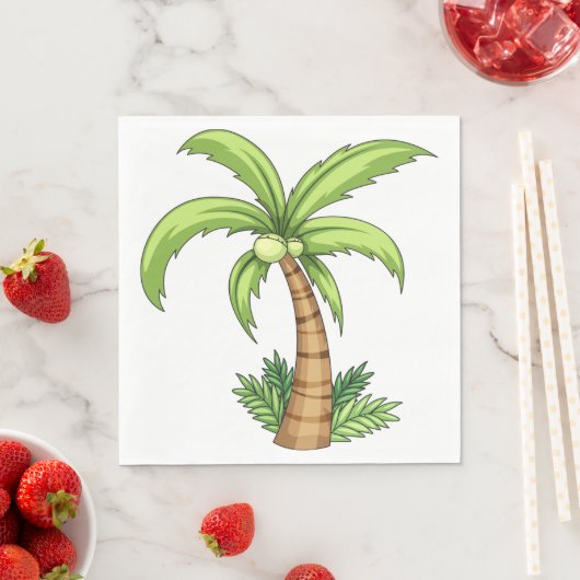 Tropische Palm Tree Beach en Island Vibes Servet (Insitu)