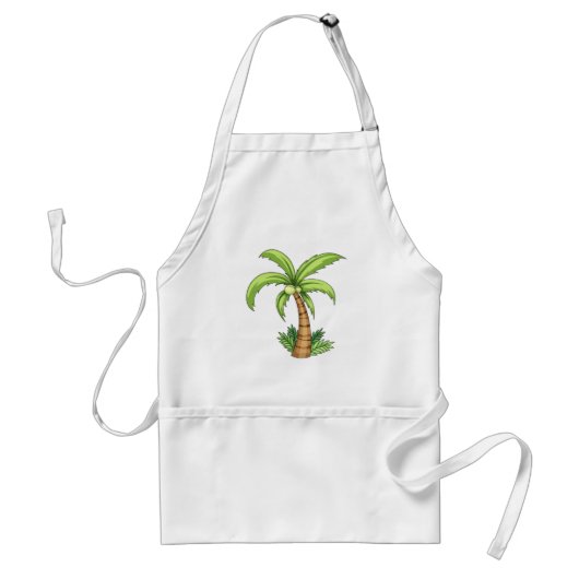 Tropische Palm Tree Beach en Island Vibes Standaard Schort (Voorkant)