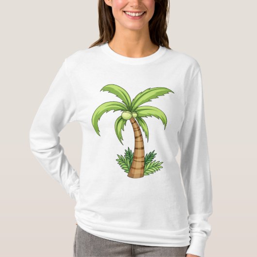Tropische Palm Tree Beach en Island Vibes T-shirt (Voorkant)