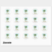 Tropische Palm Tree Beach Kerstmis Ronde Sticker (Vel)