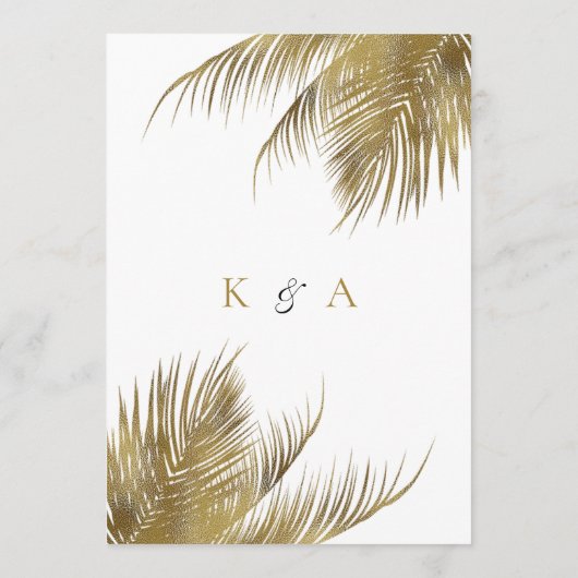 Tropische Palm Tree Beach Trouwstoelen Kaarten (Achterkant)