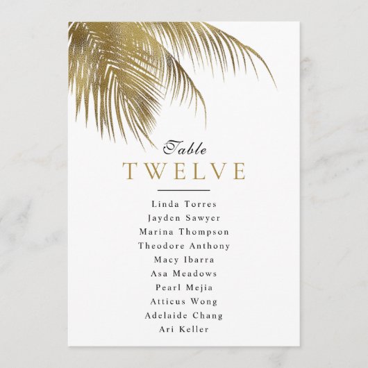 Tropische Palm Tree Beach Trouwstoelen Kaarten (Voorkant)