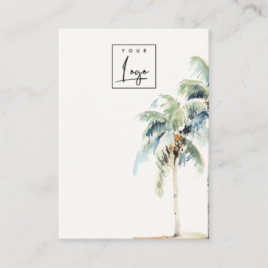 Tropische Palm Tree Blank Sieraden Display Logo Visitekaartje (Voorkant)