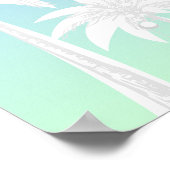 Tropische Palm Tree Blauw Groen Ombre Beach House Poster (Hoek)