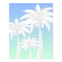 Tropische Palm Tree Blauw Groen Ombre Beach House