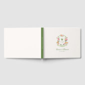 Tropische Palm Tree Crest Monogram Zomer Huwelijk Gastenboek (Volledig)