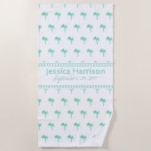 Tropische Palm Tree Custom Beach Handdoek (Voorkant)