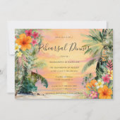 Tropische Palm Tree Floral Beach repetitie diner Kaart (Voorkant)