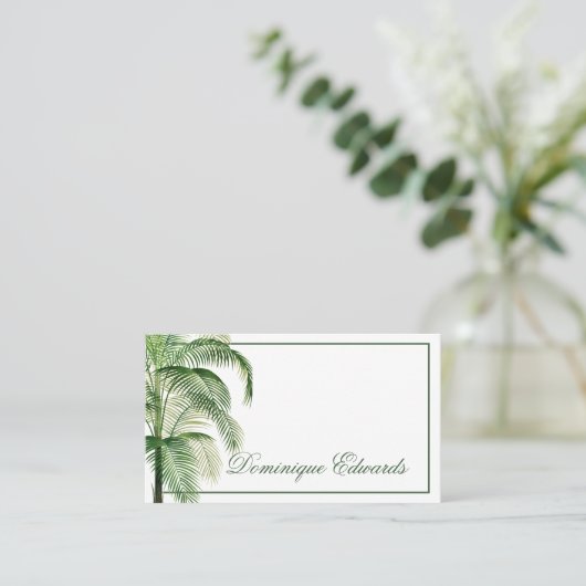 Tropische Palm Tree Green Professional Chic Visitekaartje (Staand voorkant)