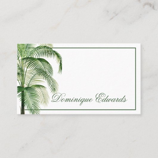 Tropische Palm Tree Green Professional Chic Visitekaartje (Voorkant)