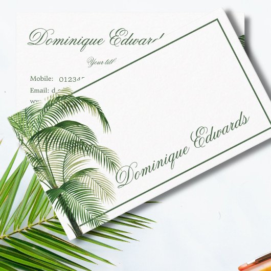 Tropische Palm Tree Green Professional Chic Visitekaartje