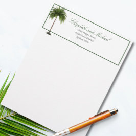 Tropische Palm Tree Groen Stijlvol Briefhoofd