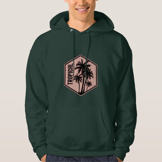Tropische Palm Tree Hoodie - Relaxed Island Vibes (Voorkant)
