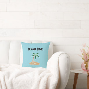 Tropische Palm Tree Island Getaway Cartoon ontwerp Kussen