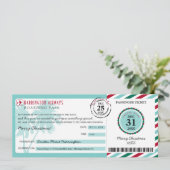 Tropische Palm Tree Kerstcadeau Boarding Pass Kaart (Staand voorkant)