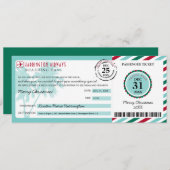 Tropische Palm Tree Kerstcadeau Boarding Pass Kaart (Voorkant / Achterkant)
