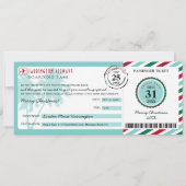 Tropische Palm Tree Kerstcadeau Boarding Pass Kaart (Voorkant)