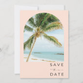 Tropische Palm Tree Key West Beach Bruiloft Save The Date (Voorkant)