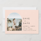 Tropische Palm Tree Key West Beach Bruiloft Save The Date (Achterkant)