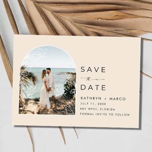 Tropische Palm Tree Key West Beach Bruiloft Save The Date