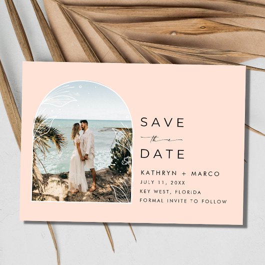 Tropische Palm Tree Key West Beach Bruiloft Save The Date