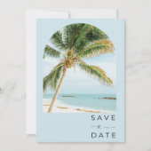 Tropische Palm Tree Key West Beach Bruiloft Save The Date (Voorkant)