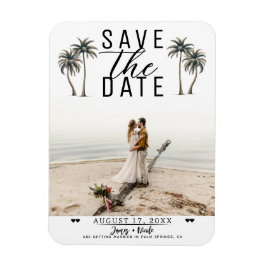 Tropische Palm Tree Kustbruiloft Save the Date Magneet