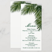 Tropische Palm Tree Leaf Elegant Wedding Menu (Voorkant / Achterkant)