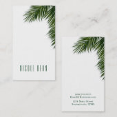 Tropische Palm Tree Leaf Elegant Zomer Chic Custom Visitekaartje (Voorkant / Achterkant)