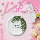 Tropische Palm Tree Leaf Elegant Zomer Huwelijk Papieren Bordje (Feest)