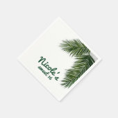 Tropische Palm Tree Leaf Elegant Zomer Huwelijk Servet (Hoek)