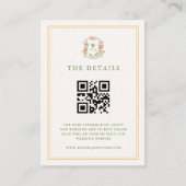 Tropische Palm Tree QR Code Details Strand Huwelij Informatiekaartje (Voorkant)