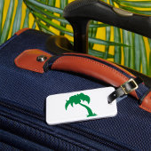 Tropische Palm Tree Silhouette Green Island Beach Bagagelabel