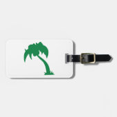 Tropische Palm Tree Silhouette Green Island Beach Bagagelabel (Voorkant horizontaal)