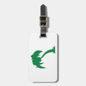 Tropische Palm Tree Silhouette Green Island Beach Bagagelabel (Voorkant verticaal)