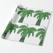 Tropische Palm Tree Silhouette Green Island Beach Cadeaupapier (Uitgerold)