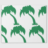 Tropische Palm Tree Silhouette Green Island Beach Cadeaupapier (Vlak)