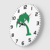 Tropische Palm Tree Silhouette Green Island Beach Grote Klok (Hoek)