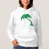 Tropische Palm Tree Silhouette Green Island Beach Hoodie (Voorkant)